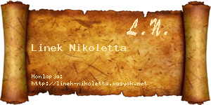 Linek Nikoletta névjegykártya