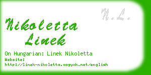 nikoletta linek business card